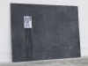 Sans-titre, 2008 (D’après une photo de José Guirao.1980) Bois, peinture à tableau, photocopie, 280 x 230 cm, pièce unique, production Astérides, vue d’exposition  A minima, Astérides, galerie de la Friche Belle de Mai, Marseille
