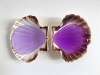 Billets doux, 2018, 2 shells, water, violet ink from two “billet doux” (love notes), paper, 20 x 11,5 cm each shell, series of unique pieces