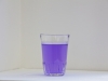Mes pensées noyées, 2012, à l'encre violette, verre d'eau; série d'oeuvres uniques