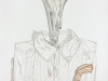 Jinete con cabeza de sillin, 2020, clay drawing on paper, 64,5 x 50 cm, unique piece