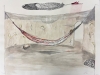 A l’ombre et avec des chapeaux, 2020, clay drawing on paper, 50 x 60 cm, unique piece