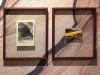 Kanab, wallpaper, two oak frames, etching, postcard, anti reflective glass, variable dimensions