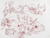 Antepadera, Codice pour Abdallah, 2012, mercurochrome sur canson, 50 x 65cm, bande sonore 20', pièce unique