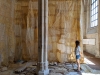 La Desmedida, 2018, Collège des Bernardins, Paris, France. Patrons de vêtements usés, 7000 épingles, 17 x 5 m, pièces uniques