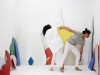 Espacentres - série Objects to Connect, 2019, performance in-situ avec Eurydice Gougeon-Marine et Lorenz-Jack Chaillat, lors du 64ème Salon de Montrouge, Montrouge, France. Collection Frac Grand Large, France. Vue de la performance Espacentres, lors du vernissage du 64ème Salon de Montrouge, Montrouge, France, 2019. Photo © Nefeli Papadimouli