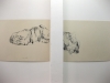 Two and a half billion thoughts and some lines, 2008, exhibition View - IrmaVep Club, Reims, France, ink on cardboard, diptych, 80 x 60 cm (each)