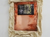 Evasion III, 2018, impression sur plaque de cuivre, oxydation, toile de coton cirée, colle à bois, tasseaux bois, environ 60 x 80 cm, pièce unique. Collection Fonds d’art contemporain – Paris Collections