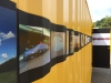 The channels of four hundred fifty six - outside, 2014, magnetic photos on a cargo container, 300 x 600 x 200 cm, unique piece