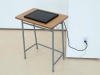 Drawing, 2015, 14′′ LCD monitor equipped with DivX player, desk of elementary school, 60 x 40 x 76 cm, unique piece