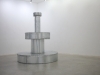 Chagrin, 2019, waterproof fountain, zinc, lead, electric pump, water, 150 x 150 x 170 cm, unique piece. Exhibition view at the Galerie Vasistas, Montpellier, France