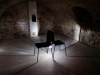 Lighthouse, 2020, installation, two chairs, a flashing light, unique pieces. Spatialised soundtrack on two speakers, 14 ‘, edition of 5 + 2 AP. Production Centre d’Art Contemporain La Graineterie, Houilles, France