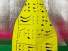 Bassai Dai #2, 2024, cape partition, popeline brodé (recto), papier isolant (verso), 100 x 200 cm, pièce unique. Production EART Camille Lambert, Juvisy, France. Photo © Tadzio