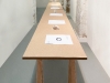 Imperfect Collection, 2022, in situ installation, ten objects found with texts printed on paper, wooden board, stamp, unique pieces. Exhibition view Jetsam & Floatsam, Dohyang Lee Gallery, Paris, France, 2022