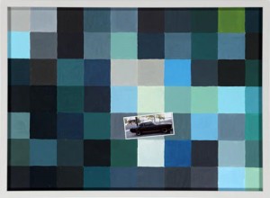 Aurélie Godard, News from Home, 2010, série de peintures, photographies couleur, peinture acrylique, 20 x 30 cm, pièces uniques