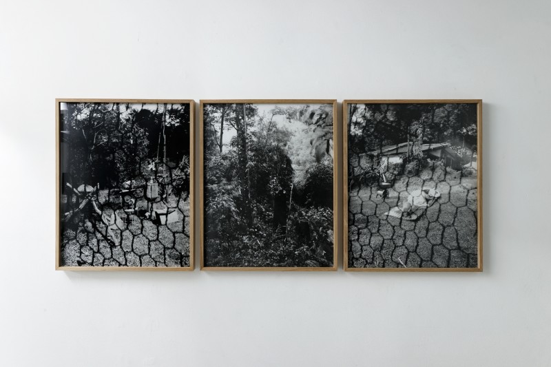 FAMILY RINCON - San Luis De Ocoa, 2015 - tryptich, positive in black and white of pinehole camera photographies, 42 x 52 x 3 cm with frame each piece, Edition of 5 + 2 AP