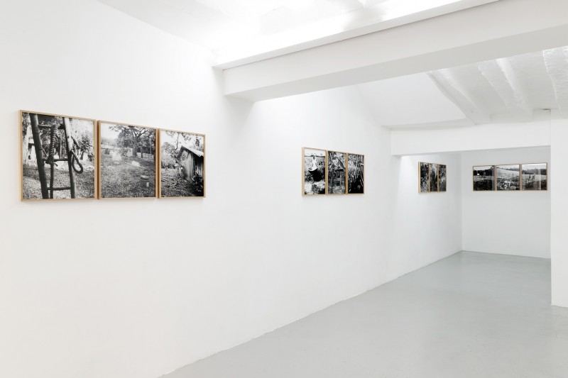 FAMILY GARCIA - Oriental bank of the Ariari river 2015 - tryptich, positive in black and white of pinehole camera photographies, 42 x 52 x 3 cm with frame each piece, Edition of 5 + 2 AP