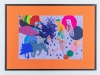 Two, 2020, gouache sur papier couleur, cadre, 32 x 45 cm (sans cadre), pièce unique