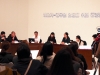 The Square Table: Public Hearing of the Recruitment Requirements for the Artist-position Goverment Official, 2013, installation mixte, performance. Présenté à New Vision, New Voices, National Museum of Modern and Contemporary Art, Gwacheon, Corée du Sud, 2013