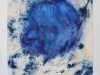Ectoplasme, 2015, empreinte de trappe de métro, pigments bleus, dimensions variables, pièce unique